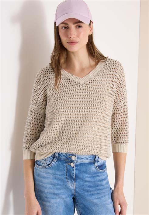 pullover-mit-v-neck-und-garnmix-pearl-beige