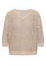 Pullover mit V-Neck und Garnmix pearl beige