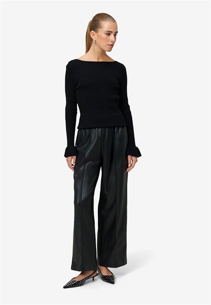 Pullover mit Volants am Ärmel black beauty