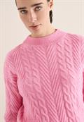 Pullover mit Zopfmuster dark blossom melange