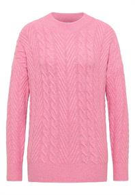 Pullover mit Zopfmuster dark blossom melange