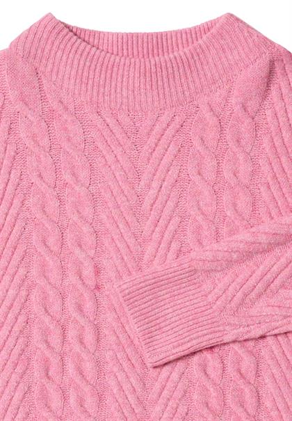 Pullover mit Zopfmuster dark blossom melange