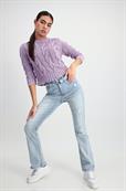 Pullover mit Zopfmuster lavender rose