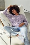 Pullover mit Zopfmuster lavender rose