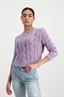 Pullover mit Zopfmuster lavender rose