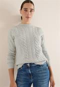 Pullover mit Zopfmuster metal grey melange