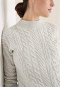 Pullover mit Zopfmuster metal grey melange