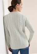 Pullover mit Zopfmuster metal grey melange