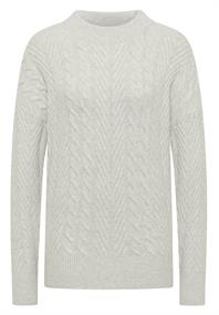 Pullover mit Zopfmuster metal grey melange
