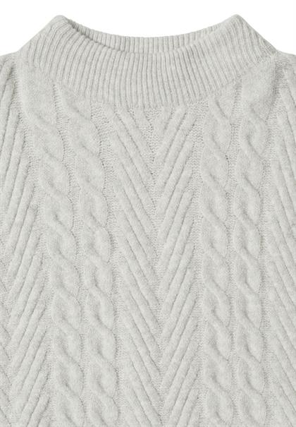 Pullover mit Zopfmuster metal grey melange