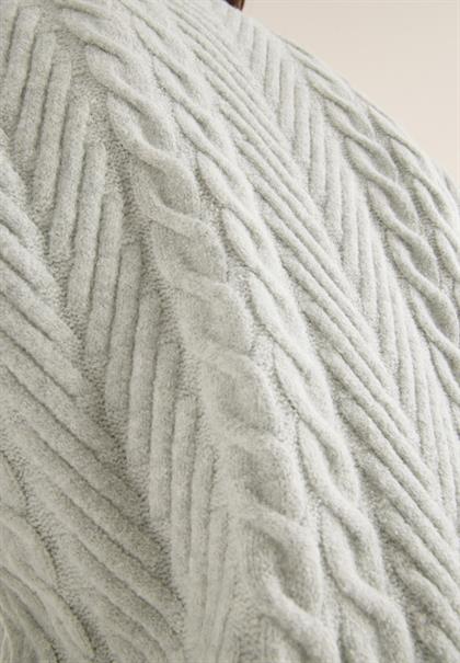 Pullover mit Zopfmuster metal grey melange