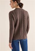 Pullover mit Zopfmuster mushroom taupe melange