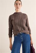 Pullover mit Zopfmuster mushroom taupe melange