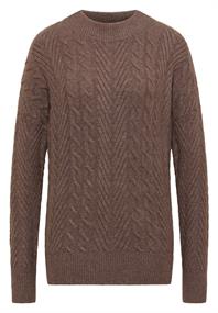 Pullover mit Zopfmuster mushroom taupe melange