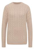 Pullover mit Zopfmuster sandalwood beige melange