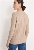 Pullover mit Zopfmuster sandalwood beige melange