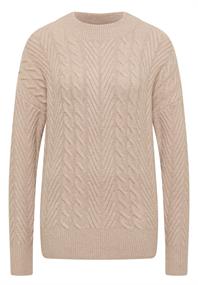 Pullover mit Zopfmuster sandalwood beige melange