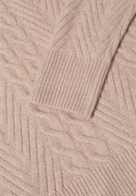 Pullover mit Zopfmuster sandalwood beige melange