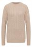 Pullover mit Zopfmuster sandalwood beige melange