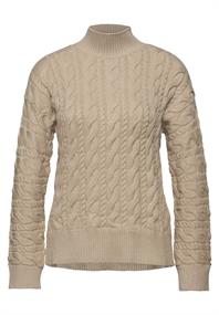 Pullover mit Zopfmuster sanded beige
