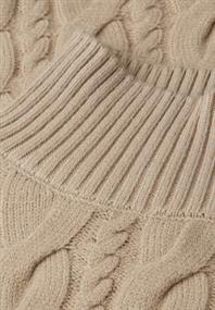 Pullover mit Zopfmuster sanded beige