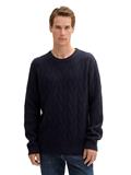 Pullover mit Zopfmuster sky captain blue