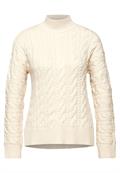 Pullover mit Zopfmuster soft beige