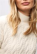 Pullover mit Zopfmuster soft beige