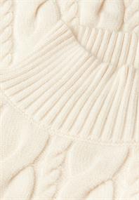 Pullover mit Zopfmuster soft beige