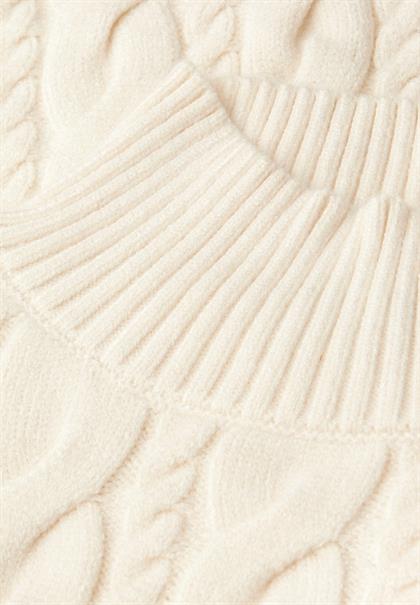 Pullover mit Zopfmuster soft beige