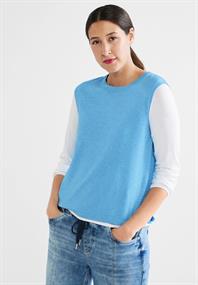 Pullunder in Unifarbe splash blue melange