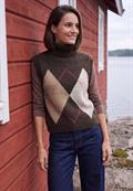 Pullunder mit Kragen und Argyle-Muster truffle brown