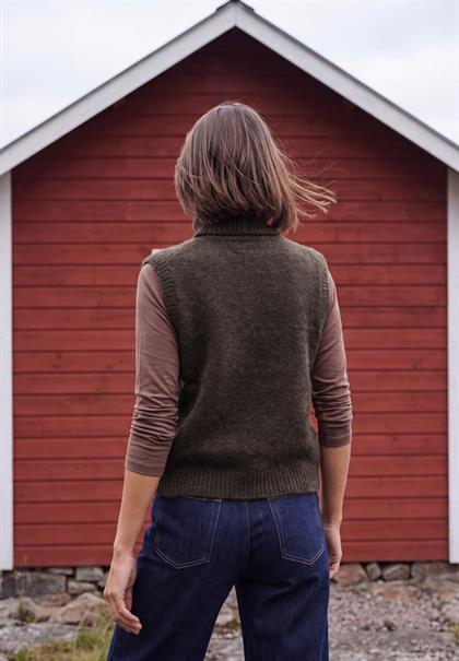 Pullunder mit Kragen und Argyle-Muster truffle brown