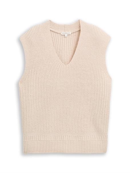Pullunder mit V-Ausschnitt sand stone beige melange