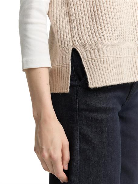Pullunder mit V-Ausschnitt sand stone beige melange