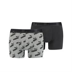 Puma Print Boxer 2er Pack grau - schwarz