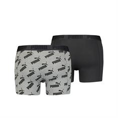 Puma Print Boxer 2er Pack grau - schwarz