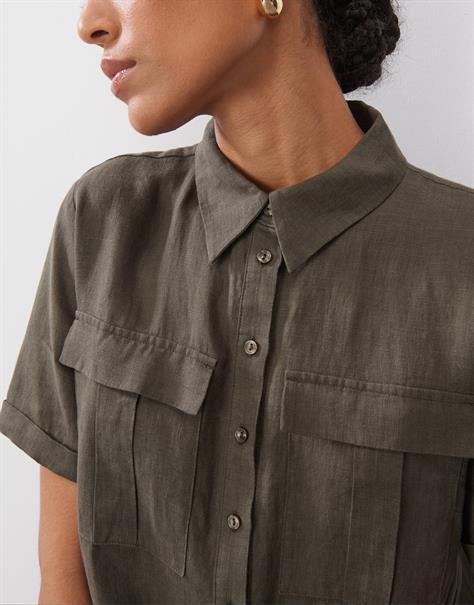 Quinty linen deep green