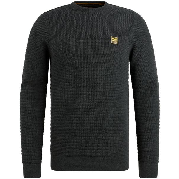R-neck cotton mouline black