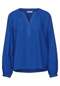 Raglan-Bluse in Unifarbe force blue
