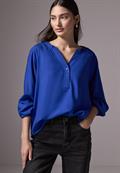 Raglan-Bluse in Unifarbe force blue