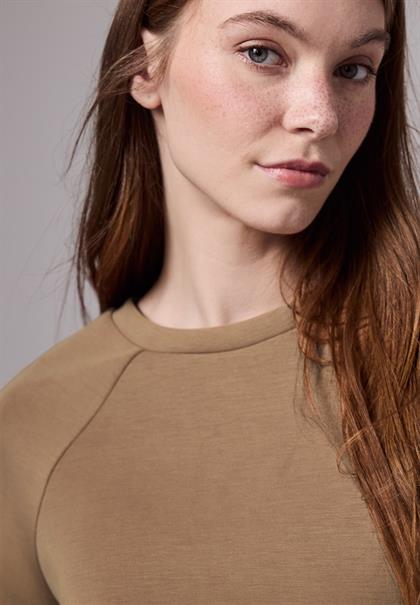 Raglan T-Shirt in Silk-Optik creamy brown
