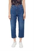 Recycelt: Cropped Jeans mit COOLMAX® blue dark washed