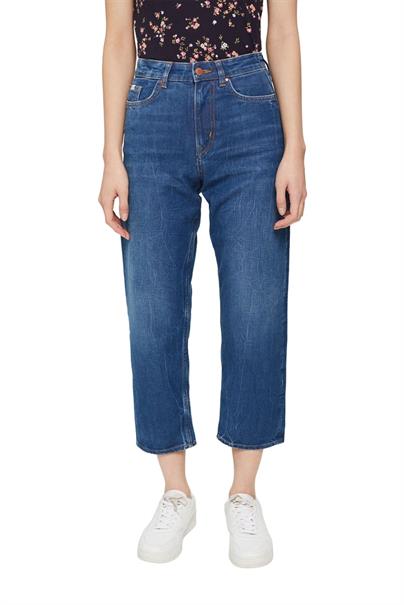 Recycelt: Cropped Jeans mit COOLMAX® blue dark washed