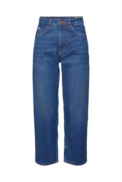 Recycelt: Cropped Jeans mit COOLMAX® blue dark washed