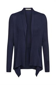 Recycelt: gerippter Cardigan mit Zipfelsaum navy