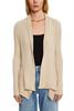 Recycelt: gerippter Cardigan mit Zipfelsaum sand