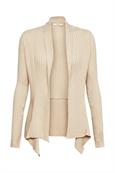 Recycelt: gerippter Cardigan mit Zipfelsaum sand