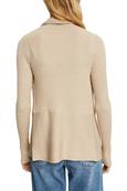 Recycelt: gerippter Cardigan mit Zipfelsaum sand