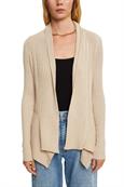 Recycelt: gerippter Cardigan mit Zipfelsaum sand